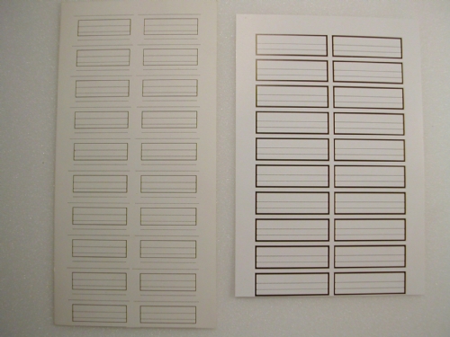 Cartellini per classificazione